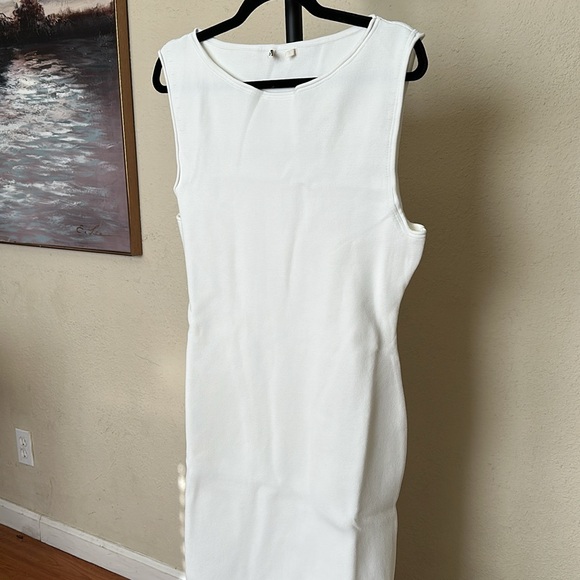 House of CB Noli White‎ Stretch Knit Maxi Dress NWOT Size L - Picture 9 of 15